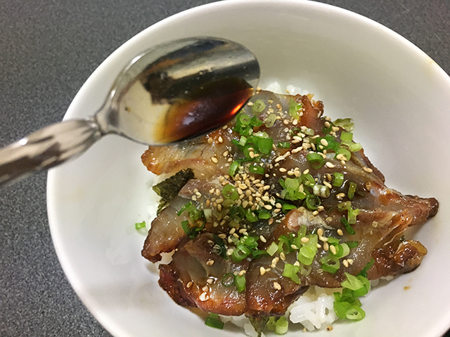 釣った魚のづけ丼、釣果メシ