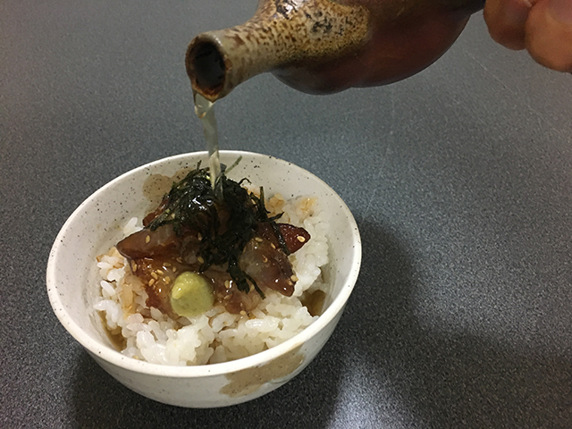 魚のづけ茶漬け、釣果メシ