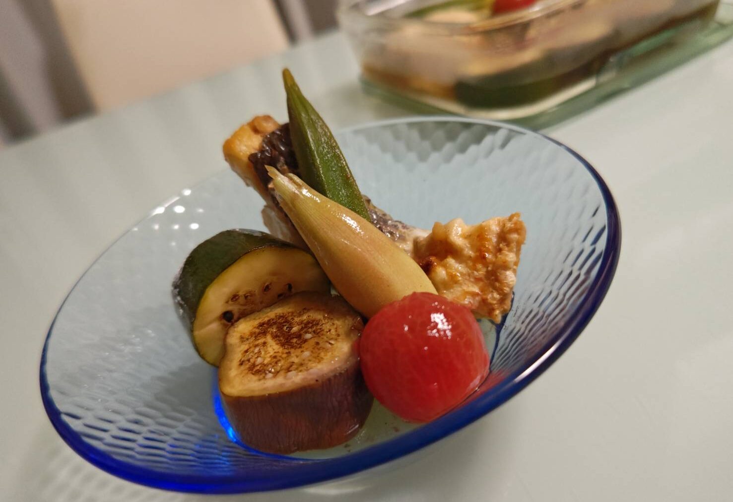 魚と夏野菜の焼き酢浸し