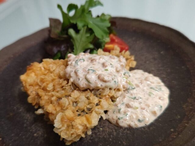 魚の玄米フレークフライ・納豆タルタルソース,レシピ,釣果メシ