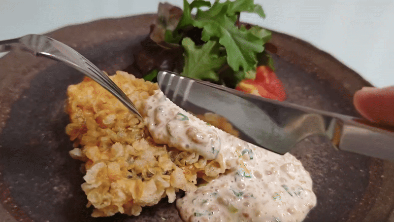 完成画像|魚の玄米フレークフライ・納豆タルタルソース,釣果メシ