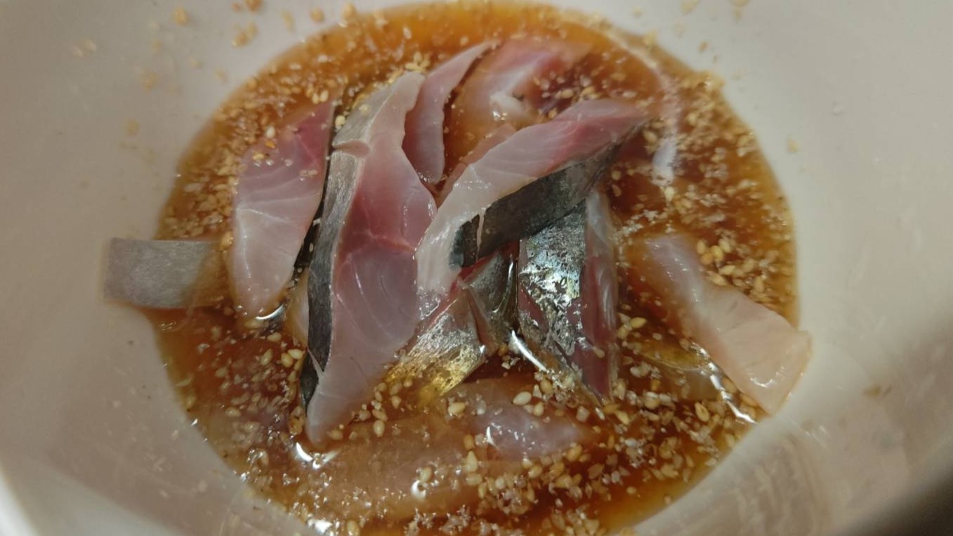 浸して寝かす｜料亭風つゆだくごまアジ,作り方,レシピ,釣果メシ