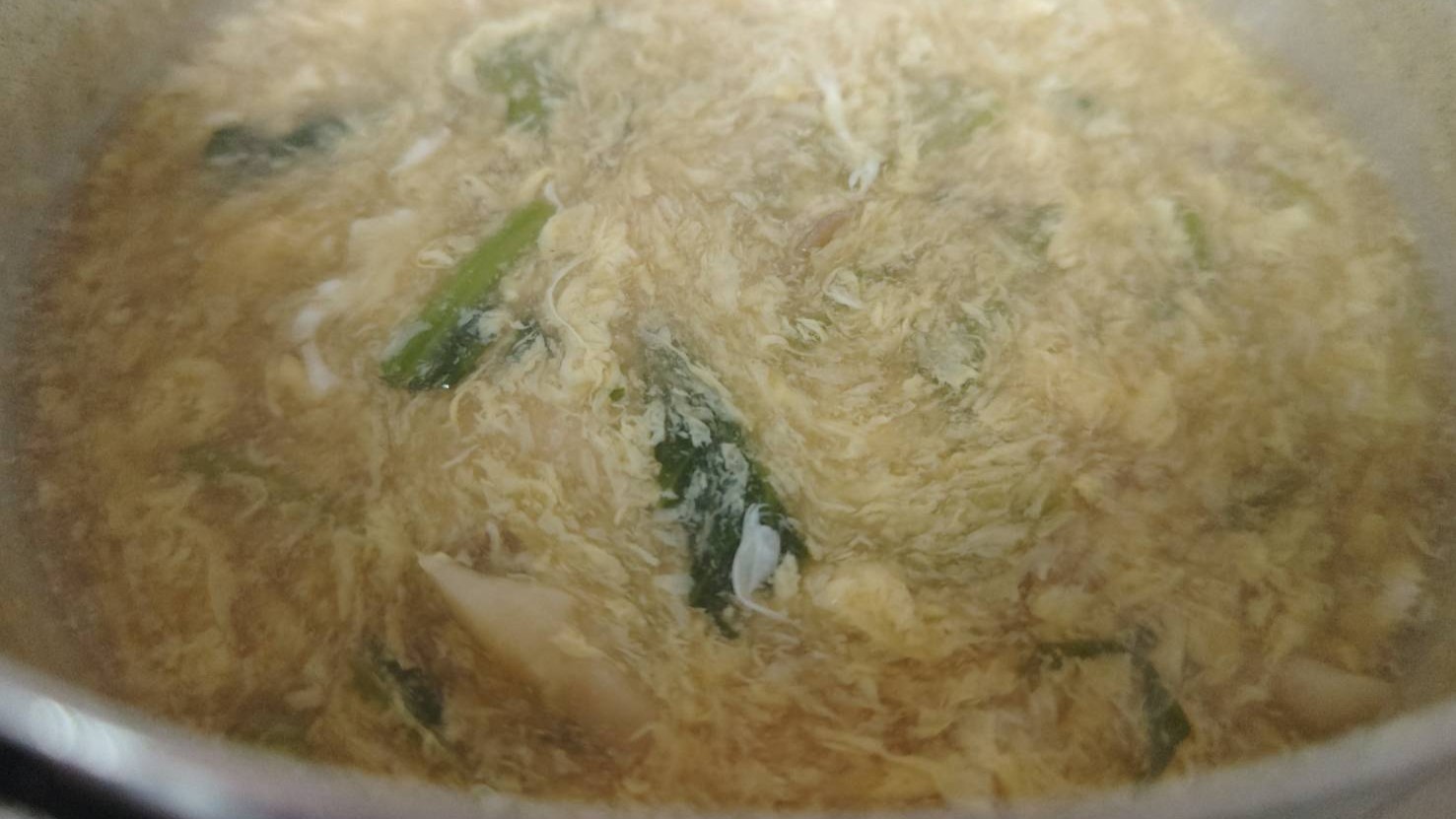 溶き卵をとじる｜アジの揚げ焼き・生姜風味の卵とじあんかけ,レシピ,釣果メシ