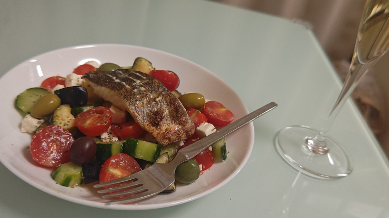 すずき,ギリシャ風グリークサラダ,つくり方,レシピ