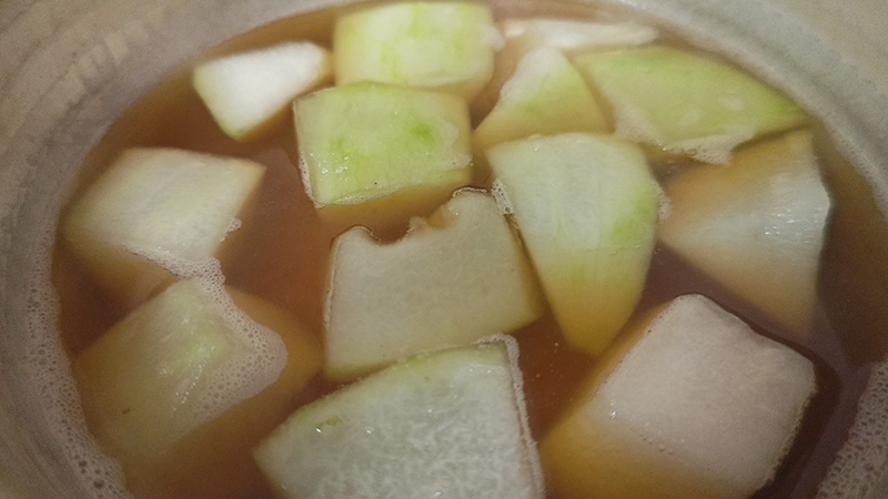 冬瓜を煮る|白身魚と冬瓜の煮物,レシピ,釣果メシ